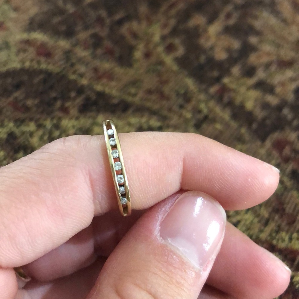 14k solid gold diamond ring.